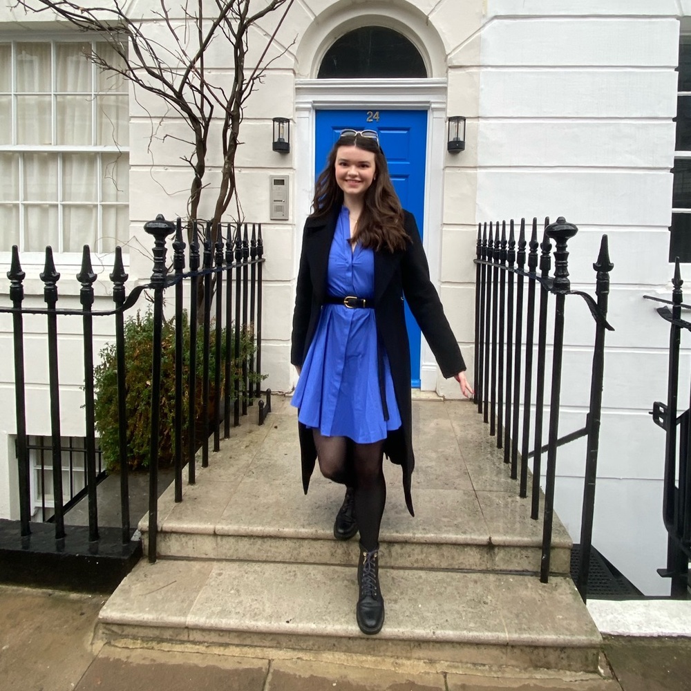 Zara UK Blue Shirtdress